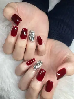 ❤️チップ長さだし❤️ワンカラー＋埋め尽くし2本／パーツ2本