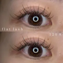 【マツエク】フラットラッシュ120本まで/カラー変更無料