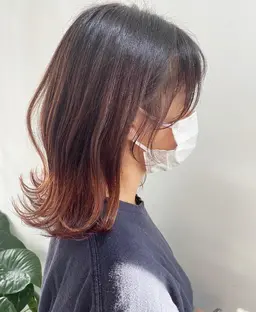 【グラデーションカラー】カット+ポイントケアブリーチ+全体カラー。