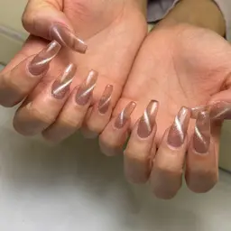 【オフなし限定】チップ長さ出し10本にマグネットネイル🧲