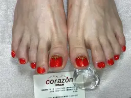 (足)ジェルネイルアートモデル フットコース※オフ無料ケア込¥5500アート内容は説明文から