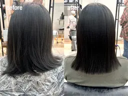 顔周り酸性縮毛ストレート＋クイックトリートメント《全頭変更可》