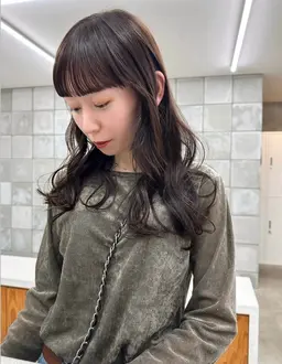 カット＋ブリーチ無し透け感ダブルカラー