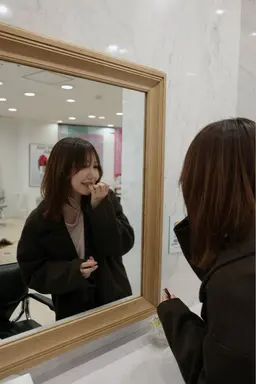 似合わせ、トレンドカット+艶感ダメージレスカラー+TR