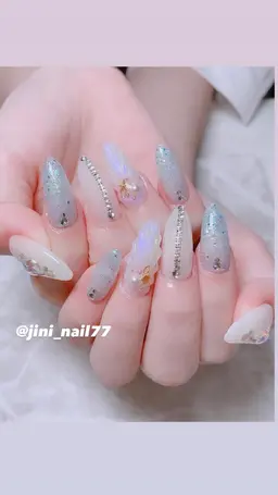 🎀スカルプ+ジェルシンプルデザイン　¥14,000​〜​