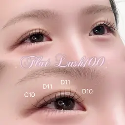 フラットラッシュ (​〜​100本まで)➕アイシャンプー➕コーティング💎オフ無料