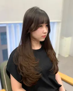 【韓国風ヘアー🇰🇷🤍】韓国風レイヤーカット+透明感カラー+オージュアトリートメント
