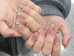 【研修モデル】ワンカラー/マグネット🎀シールデザイン10本★ソフトジェルオフ➕550円