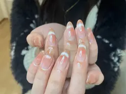 大人気❣️ワンホンチーク+マグネット or フレンチ💕ガラスフレンチ❣️細フレンチ