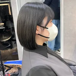 【ロング料金無し】🌏全体カット+艶カラー✨内部補修スチームトリートメント付✨ボブ/ショートボブ/韓国風ボブ/透明感