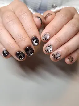 一番人気⭐〖Simpleコース〗ワンカラー4本+お好きなアート6本付き(オフ込ケア無料)