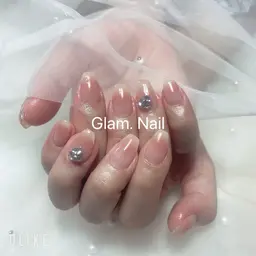 ★大人気*オフィス*チークネイル(ベース色付け)¥7980