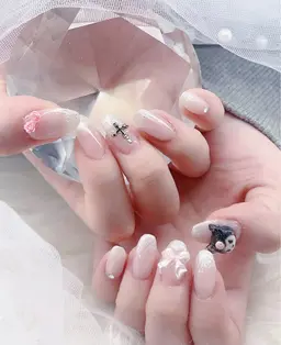 【🎓卒業式前/入学式前限定🌸クーポン】シンプルネイル+長さ出し10本✨️〈ワンカラー・ラメグラ〉