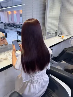 【当日予約🙆‍♀️🍓】韓国風顔まわりカット＋透明感ワンカラー＋艷さらストレート🩰🎀