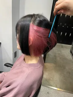 ☘️☘️小顔カット＆選べるデザインカラー☘️☘️インナーカラー、フェイスフレーミング、イヤリングカラー＆トリートメント