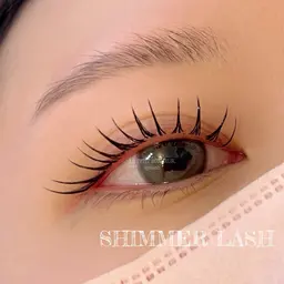 💚シマーラッシュ💚LEDエクステ100本+パーマ/フラットラッシュ/付け足し不可/オフ無料/ブラウン変更可