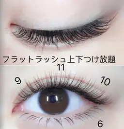 💕【新規オフ込み】フラットラッシュ上+下つけ放題