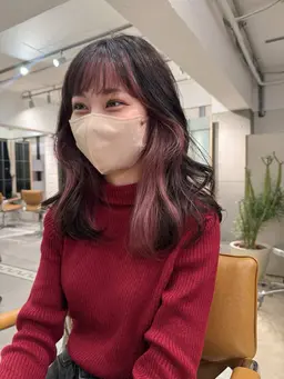 カットチラ見せインナーカラー✂️トリートメント