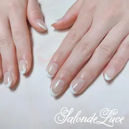 【オフ無しの新規様限定】フレンチのみのシンプルネイル（クリアベース）ラメライン追加は＋1,100円