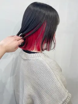 🌙裾orインナーカラーのポイントカラーみ（ブリーチなし）色抜けた所だけ染めたい方にオススメ🌙カラーバター込み