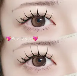 💖持ち良い!ナチュラルぱっちりまつ毛💖【ダブルフラット60束(120本)】✨コーティング付✨