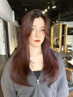 【𝟐𝟎𝟐𝟓最新トレンド🌸】カット+暖色カラー+高保湿トリートメント【韓国/レイヤー/髪質改善/暖色】