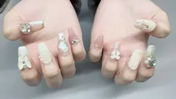 チップ長さ出し、10本持ち込みデザイン(ゴテゴテデザイン10本OK)