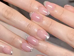 美しいキラキラガラスフレンチ(オフ込み)(マオジェルベースカラー込み)