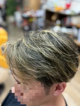 メンズカット+ハイライト