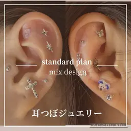 耳ツボジュエリー💎両耳24粒まで（内4粒は指定箇所）好きなパーツ選び放題❤️🤍睡眠・回復60分¥4,500.-