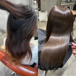 癖、うねり広がり、アホ毛対策はこのメニューがおすすめ🌱カット＋縮毛矯正＋トリートメント🩵韓国風ナチュラルストレート♡