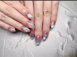 オ-ロラ、うるうるマグネット💅2本水滴アートサービス7500円