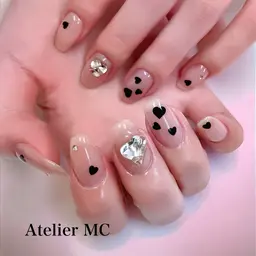 ❣️期間限定割引❣️ワンカラー&デカハートストーン❣️ パーツカラー固定のサービスメニュー❣️