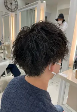 カット✂️＋波巻きツイストパーマ🌀