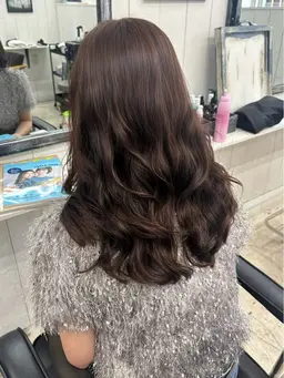 コテ巻き風パーマ♡Cut+digital perm+treatment