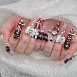 ネィルチップ10本長さ出し＋ワンカラー無制限付け放題💖