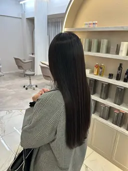 〈艶髪人気No.1🤍〉高濃度水素酸性ストレートパーマ＋カット＋キューティクル補修トリートメント＋バブルエステ🫧