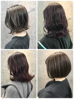 カット ＋白髪ぼかしハイライトブリーチ＋オンカラー＋【link】2ステップトリートメント ¥15400