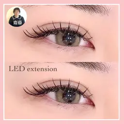 LEDまつげエクステ/ふわつやフラットラッシュ/上80本🪡/オフ・アイシャンプー込み/💫担当:齋藤