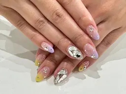 【オフ込】 🩵パーツ＆ストーン有り🩵持ち込みデザイン🩵