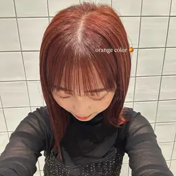 【🍀ミニモ限定🍀】🍊オレンジ🍒ピンク/暖色カラー＋ioe オリジナルトリートメント♡イルミナカラー