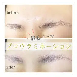 ブロウリフト💕眉毛の毛流れを矯正して時短メイク、外国人風の立体眉毛に✨眉ワックス込み！