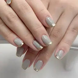 ✨️ミニモ×平日限定価格！✨️【HAND】 🩵ミラーフレンチ🩵ジェルオフ無料🩵