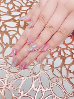 ★人気のマグネットネイル(2色OK)◾️ シンプルネイルオフ込み◆パーツが付いてるデザイン＋800長さだし＋1300