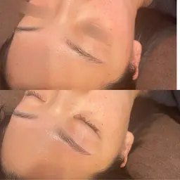 ハリウッドブロウリフト(HBL)眉癖改善施術☆自眉をいかした自然な眉に♪ カウンセリング→眉癖改善→ワックス脱毛→毛抜き