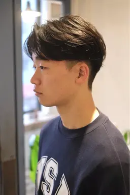 【🌊スタイリングを楽に🫧】メンズカット＋ニュアンスパーマ＋ダメージ補修トリートメント