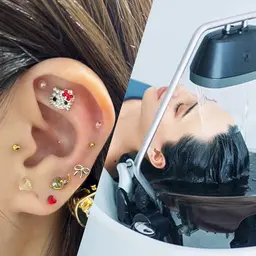 ❬🫧minimo限定❭頭侵浴ヘッドスパ➕耳つぼジュエリーDesign(両耳10〜14粒)※カットなし/耳ツボ