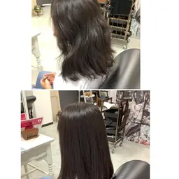 縮毛矯正　カット　シャンプートリートメント　ブロー