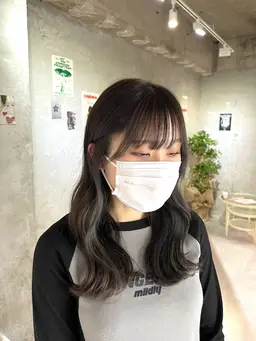 前髪カット+カラー🌿