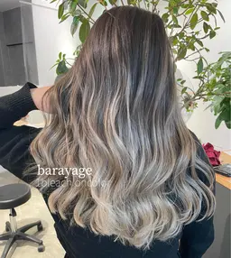 🌈カット+バレイヤージュ🌈-人気のハイライト×グラデーションの立体感のあるカラー